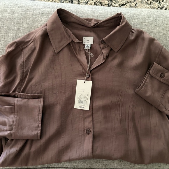 a new day Tops - Mauve Button Down Shirt